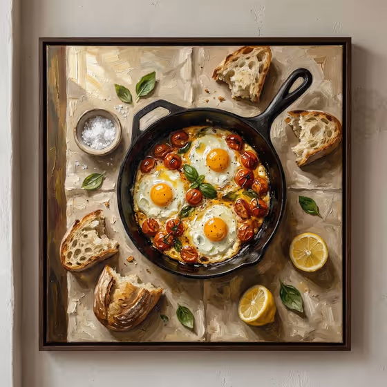 Overhead Skillet Eggs Photography template result