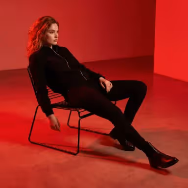 Red Lit Editorial Fashion Portrait template result