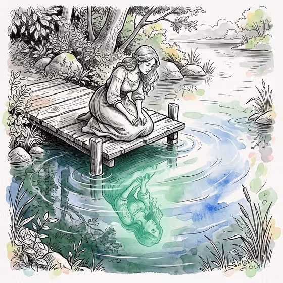 Zen Reflection Line Art template result