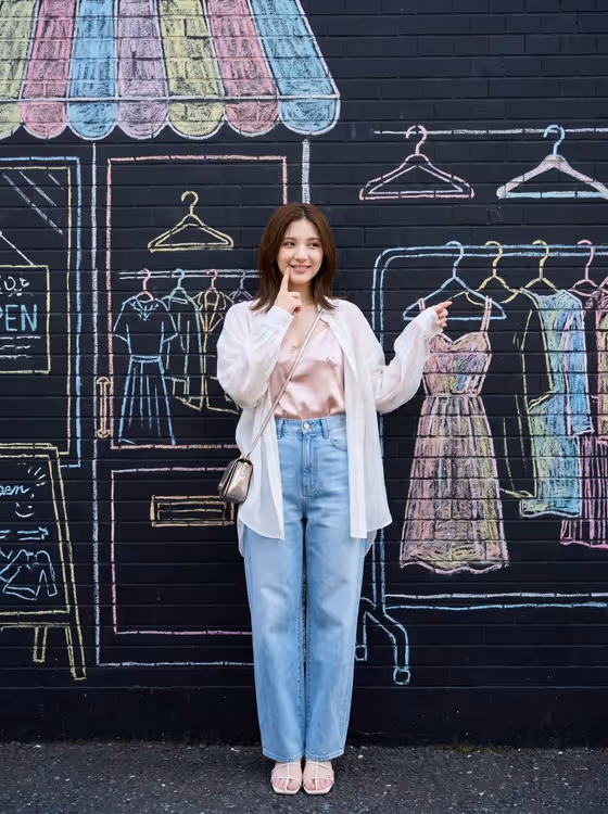 Japanese Fashion Chalk Mural Portrait