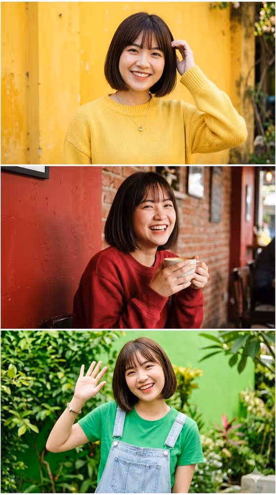 Triple Split Portrait Triptych