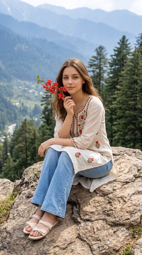 Mountain Viewpoint Fashion Portrait template result