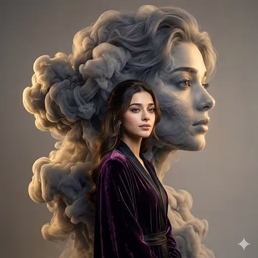 Smoke Silhouette Fashion Portrait template result