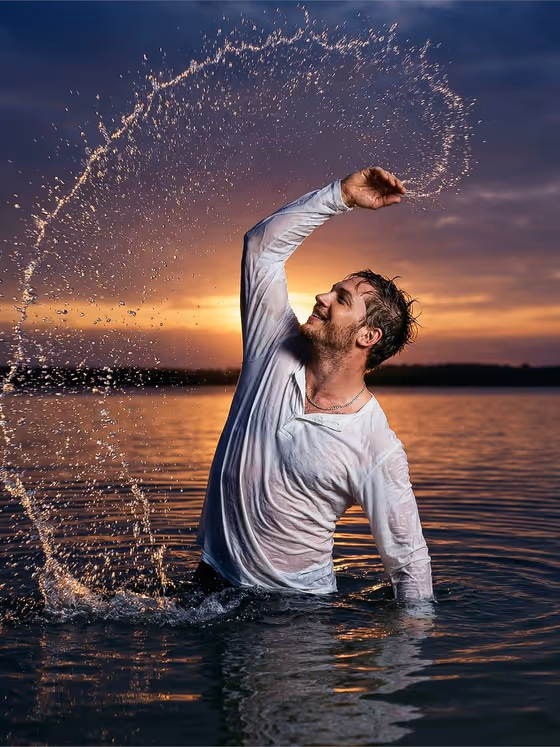 Sunset Splash Portrait template result