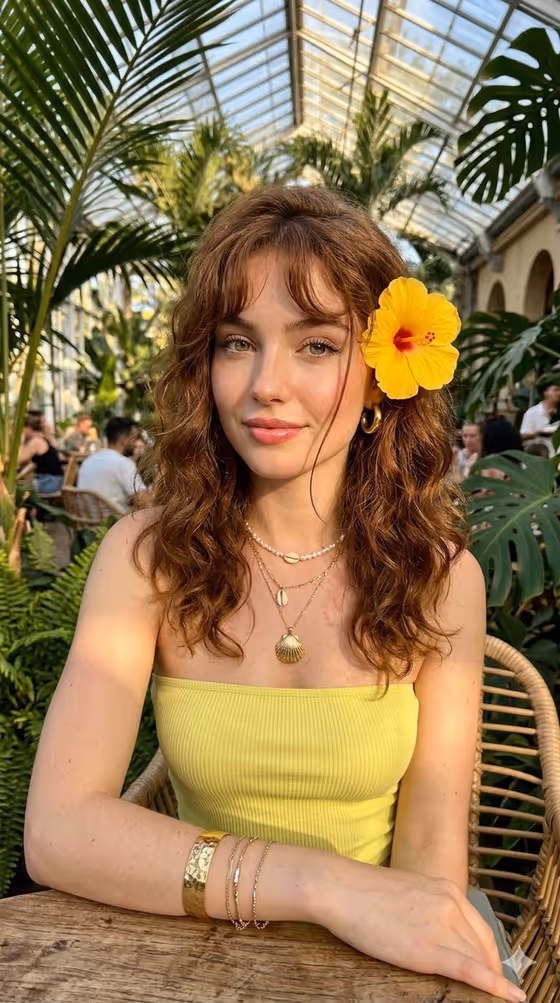 Golden Hour Tropical Cafe Portrait