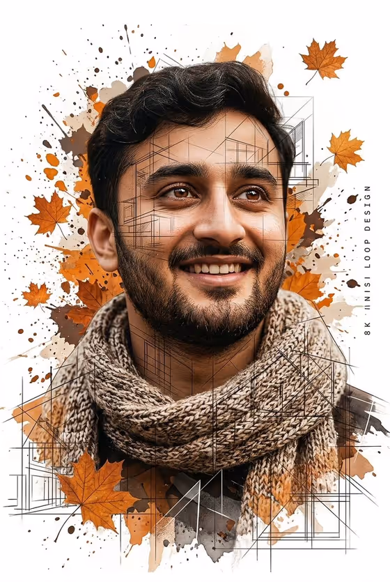 Autumn Collage Portrait