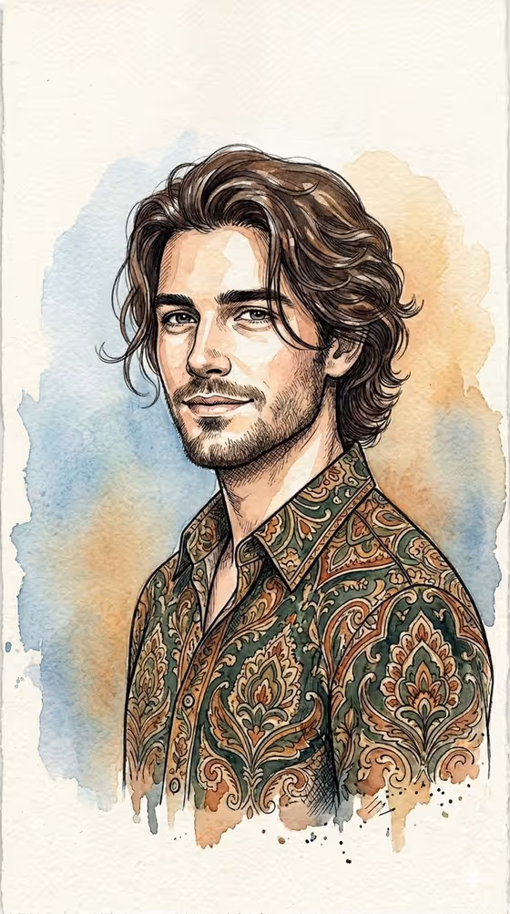 Watercolor Ink Portrait
