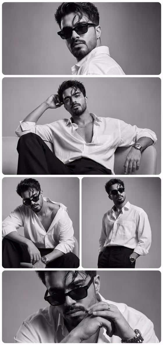 Monochrome Fashion Editorial Multi-Frame Collage template result