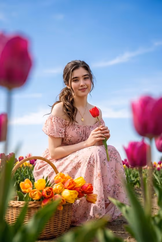 Flower Field Portrait template result