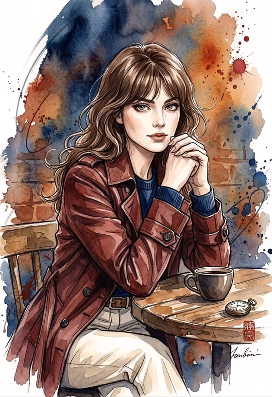Watercolor Urban Street Illustration