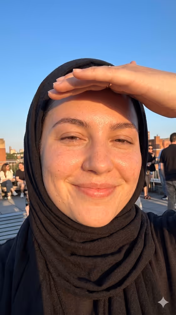 Golden Hour Smartphone Selfie with Headscarf template result