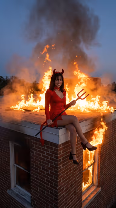 Burning Rooftop Costume