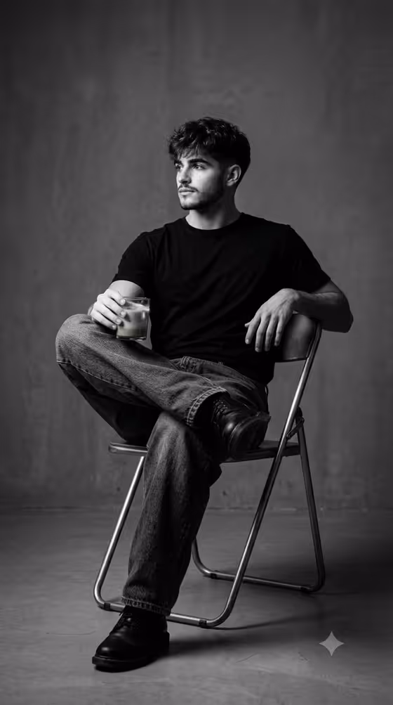 Black and White Studio Portrait template result