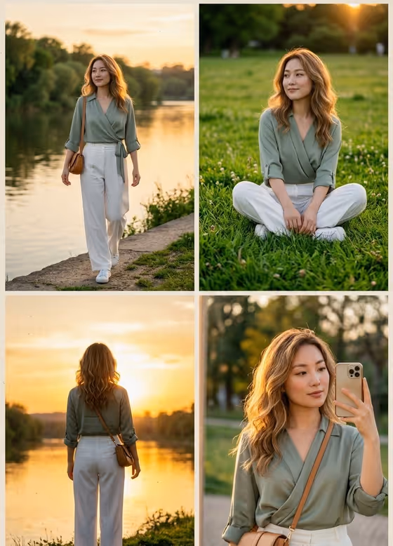 Editorial Sage Green Park Fashion