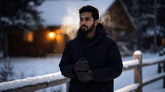 Moody Winter Editorial Portrait
