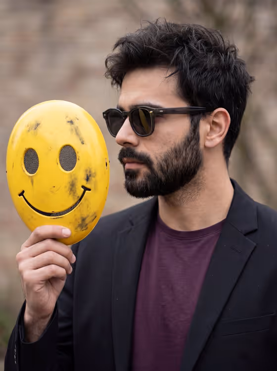 Man with Smiley Mask Portrait template result