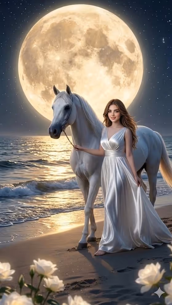 Moonlit Horse Walk