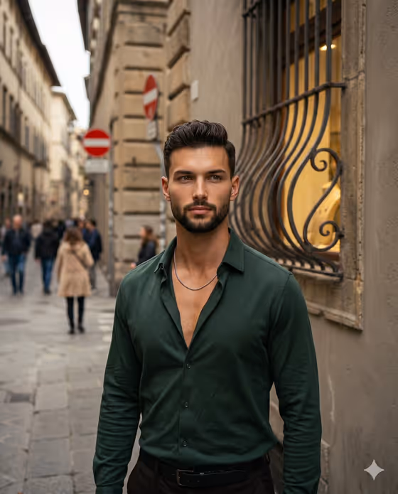 Male Fashion Portrait in European Street template result