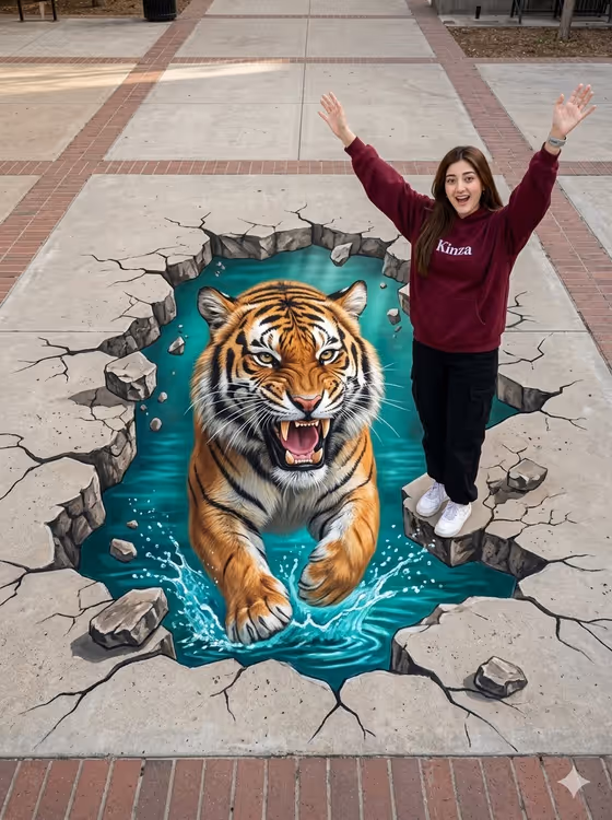 Tiger Pavement Illusion