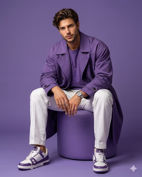 Monochromatic Purple Fashion Editorial