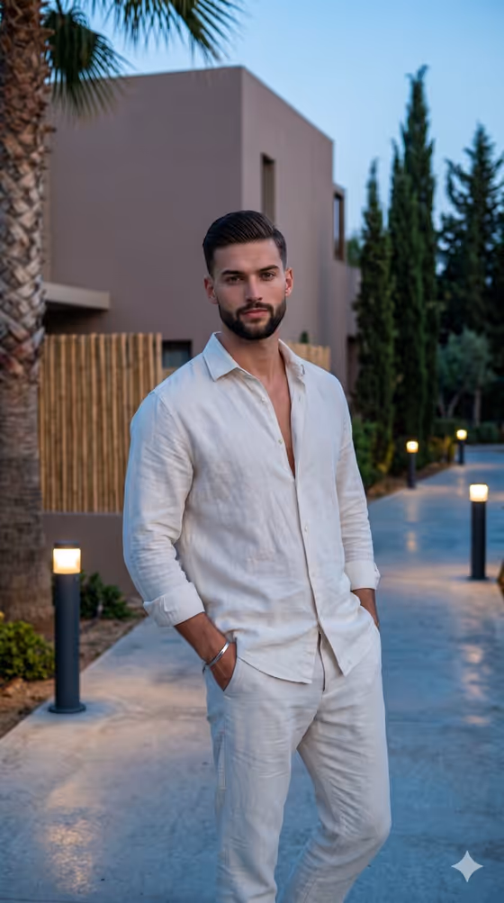 Upscale Resort Pathway Male Portrait
